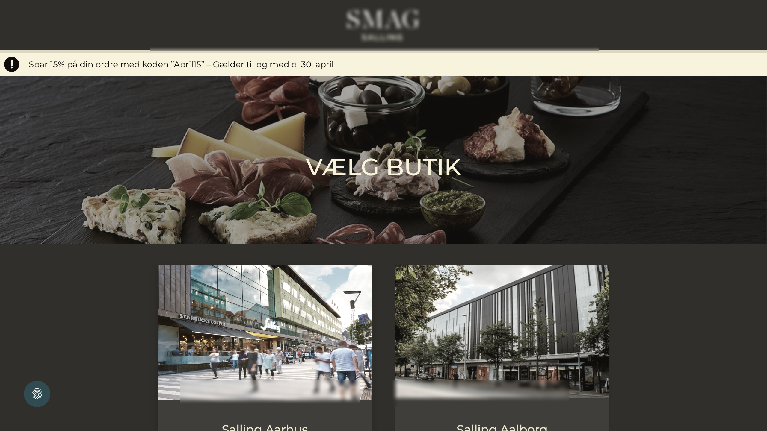 Premium brand store selection page